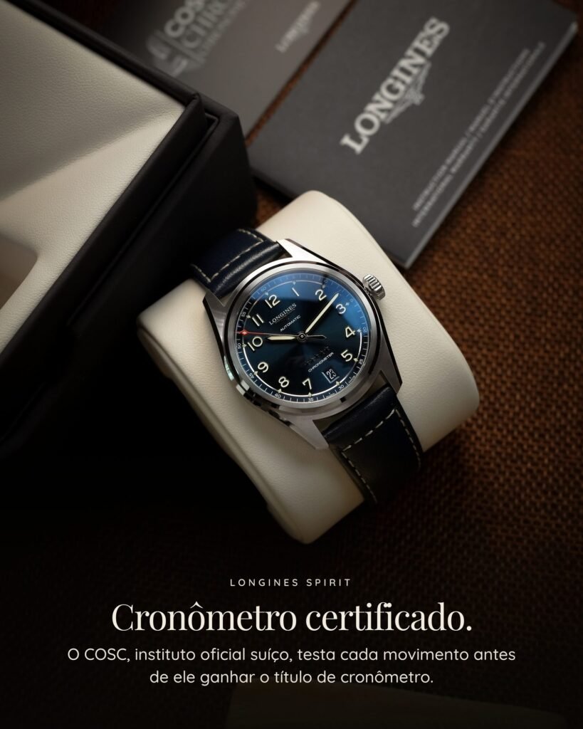 Longines Spirit L3.410.4.93.0 no estojo com certificado COSC