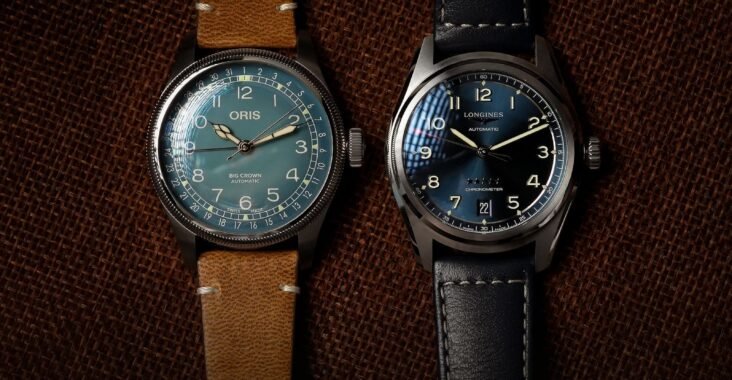 Longines Spirit L3.410.4.93.0 e Oris Big Crown Cervo Volante 01 754 7779 4065-Set lado a lado